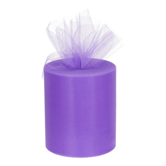 200 Yards Tulle Ribbon Rolls Netting Fabric Spools 6" Dark Purple for Christmas Wrapping Wedding DIY
