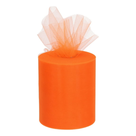 200 Yards Tulle Ribbon Rolls Netting Fabric Spools 6" Orange for Christmas Wrapping Wedding DIY
