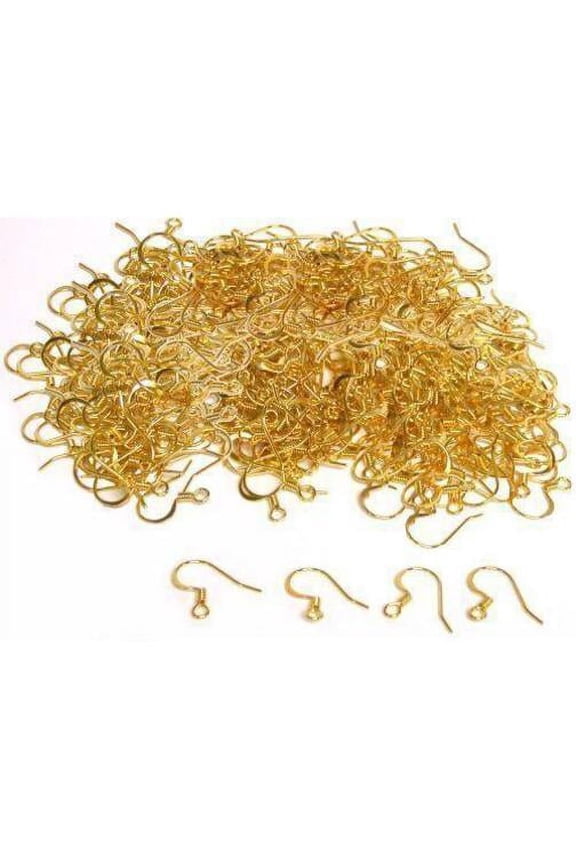 200 Yellow Gold Plated Fishhook Earring Wires Ear Post