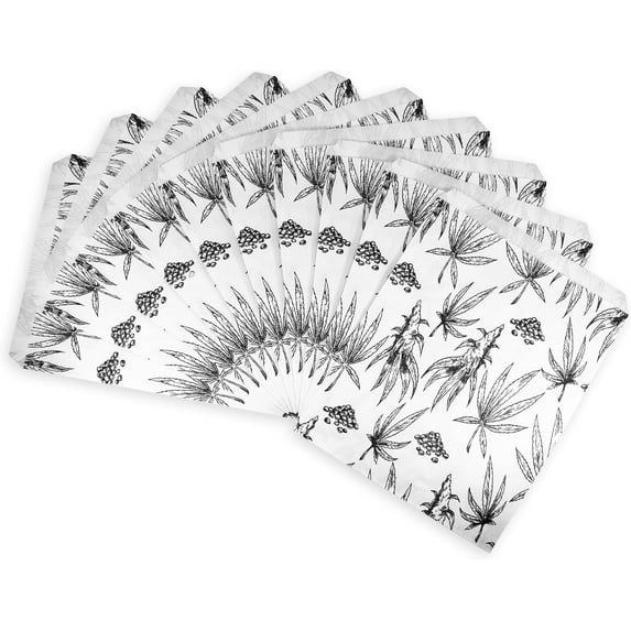 200 bags of our Exotic Plant Print Flat Paper Bags, for Treats, Storefronts, Promotional Giveaways, Cookies, Brownies, Herbs, and More White, 8.5" x 11"