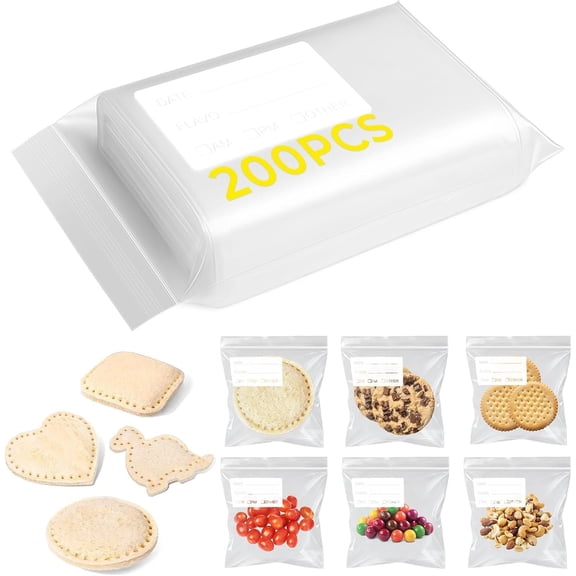 200 count  Storage Bags for Uncrustable Sandwiches | Clear Cellophane Cookie Bags for Snacks, Candy, Desserts & Crustless Sandwiches,  Packaging Storage Bags
