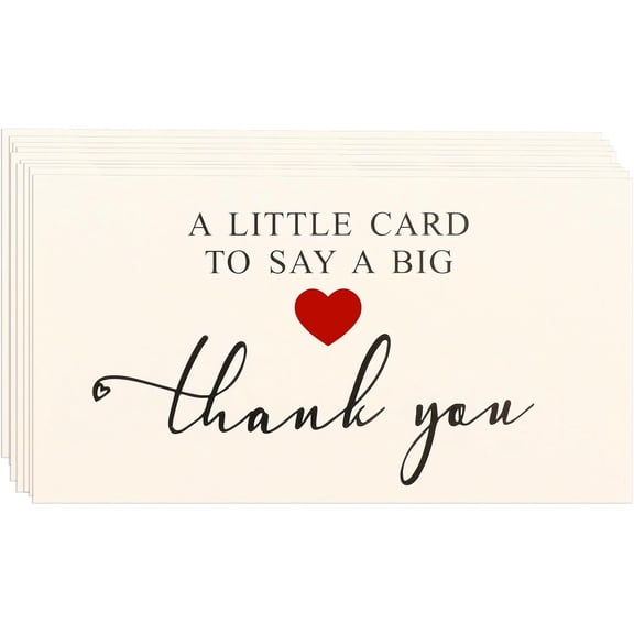 200 count Thank You Cards for Small Business, 2 x 3.5 Inches/5 x 9 cm A Little Card to Say A Big Thank You, Customer Appreciation Notes for Packaging Essentials Supplies