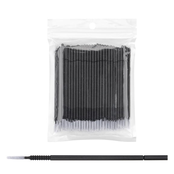 200 eyelash mascara brushes, disposable micro-brush applicators, suitable for eyelash extension, suitable for cosmetic cleaning and application (black)