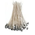thumbnail image 1 of 100 pcs 6" Candle Wicks for Candle Making Coated with Natural Soy Wax, Low Smoke Cotton Threads Woven with Paper, 1 of 6