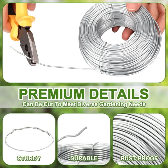 200 ft Wire Trellis Kit 16 Gauge Galvanized Coated Steel Garden Wire Trellis with 20 Vine Eye Screws for Outdoor Wall Fence Grape Climbing Plants$$Garden & Patio