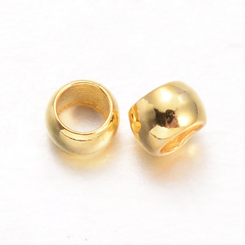 200 g Rondelle Brass Crimp Beads Golden 2.5x1.5mm Hole: 1mm about 10000pcs/200g