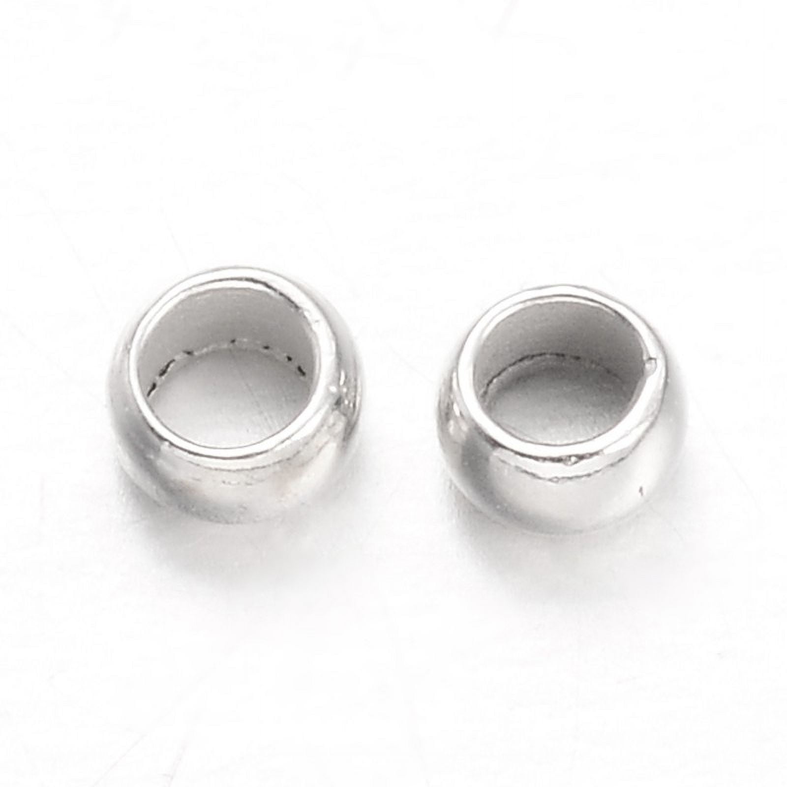 200 g Rondelle Brass Crimp Beads Platinum 2.5x1.5mm Hole: 1mm about 10000pcs/200g