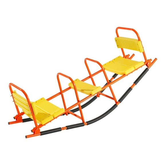 200 lbs Capacity Metal Seesaw with Handles - Outdoor Rocking Teeter Totter