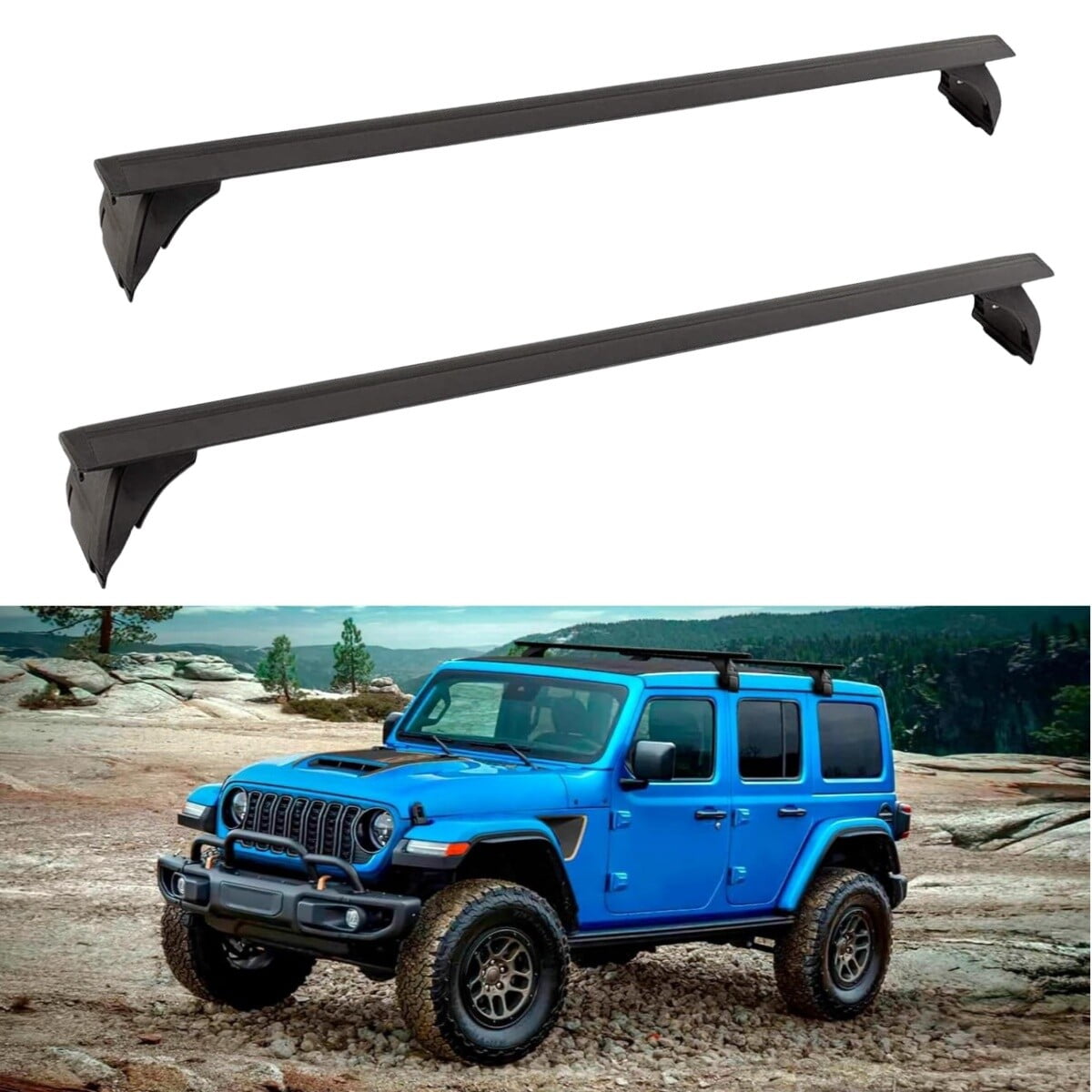 200 lbs Roof Rack Cross Bars fit for 2007-2024 Jeep Wrangler JK JL Gladiator JT