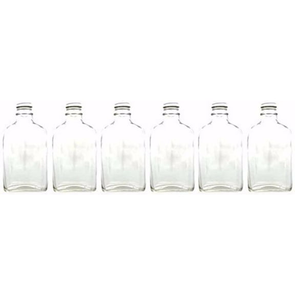 200 ml Glass Flask With Metal Screw Cap-6 Count