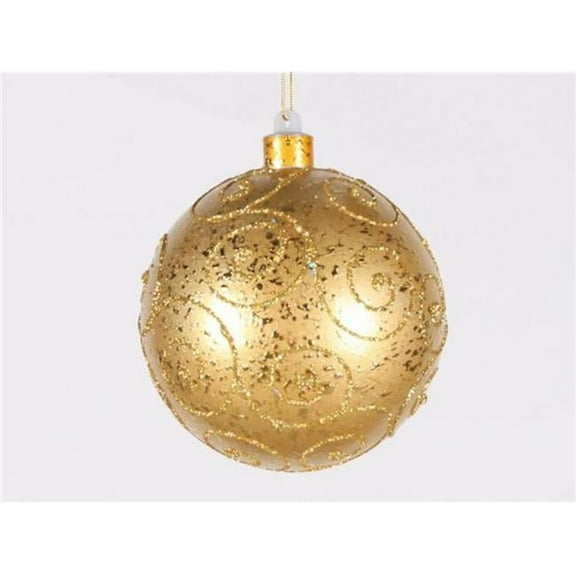 200 mm Glitter Ornament Ball, Gold