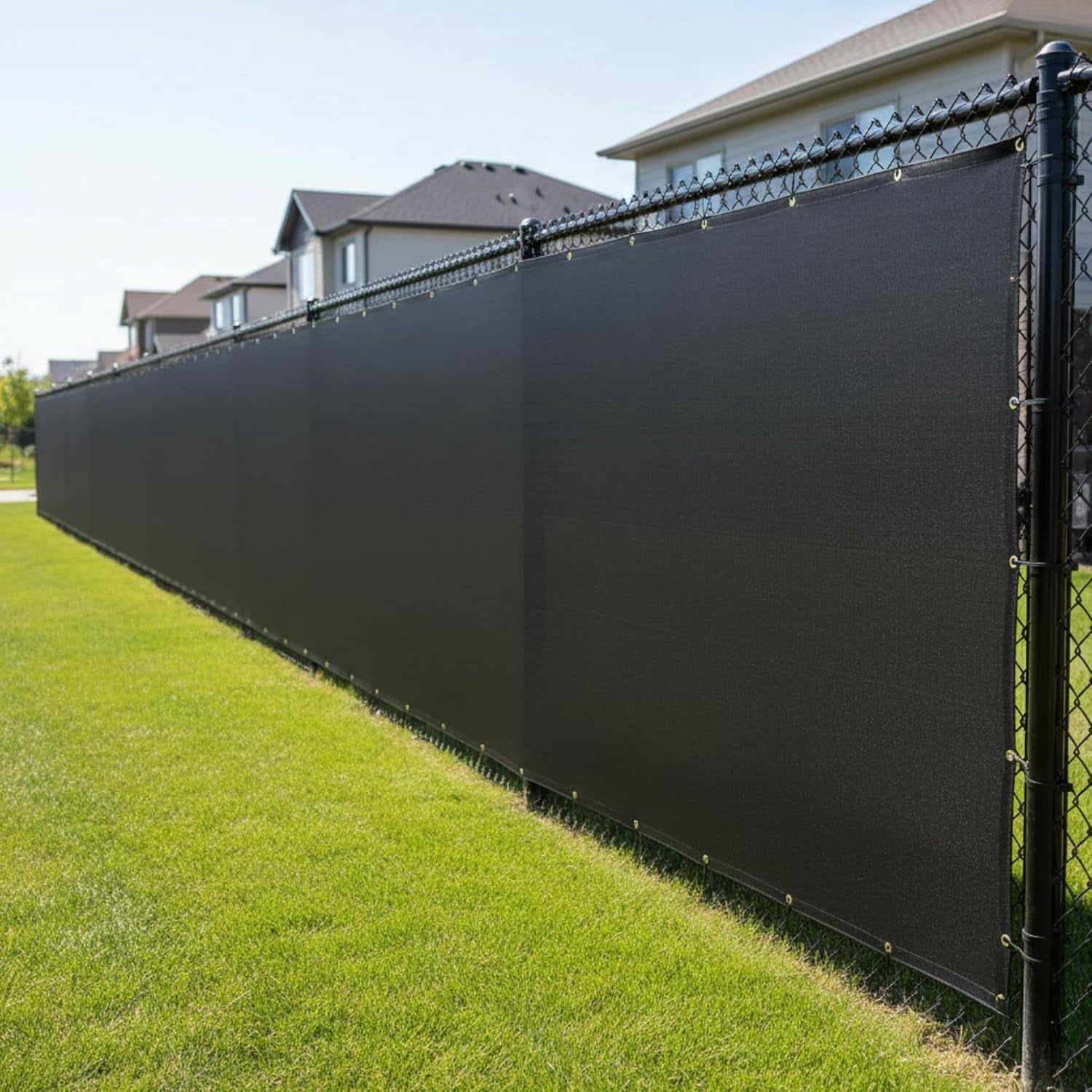 Privacy Plus Screen 200 Series - Privacy Screen Plus - Jet Black - 6' Tall (5'-8