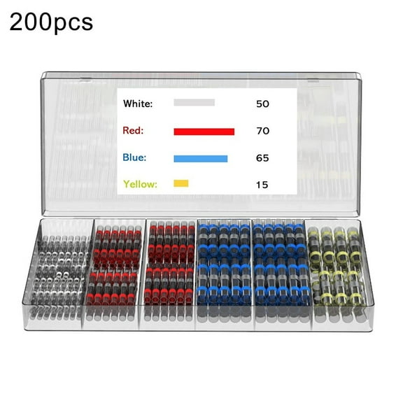 200 or 120PCS Solder Seal Heat Shrink Butt Connectors Kit For Marine Automotive