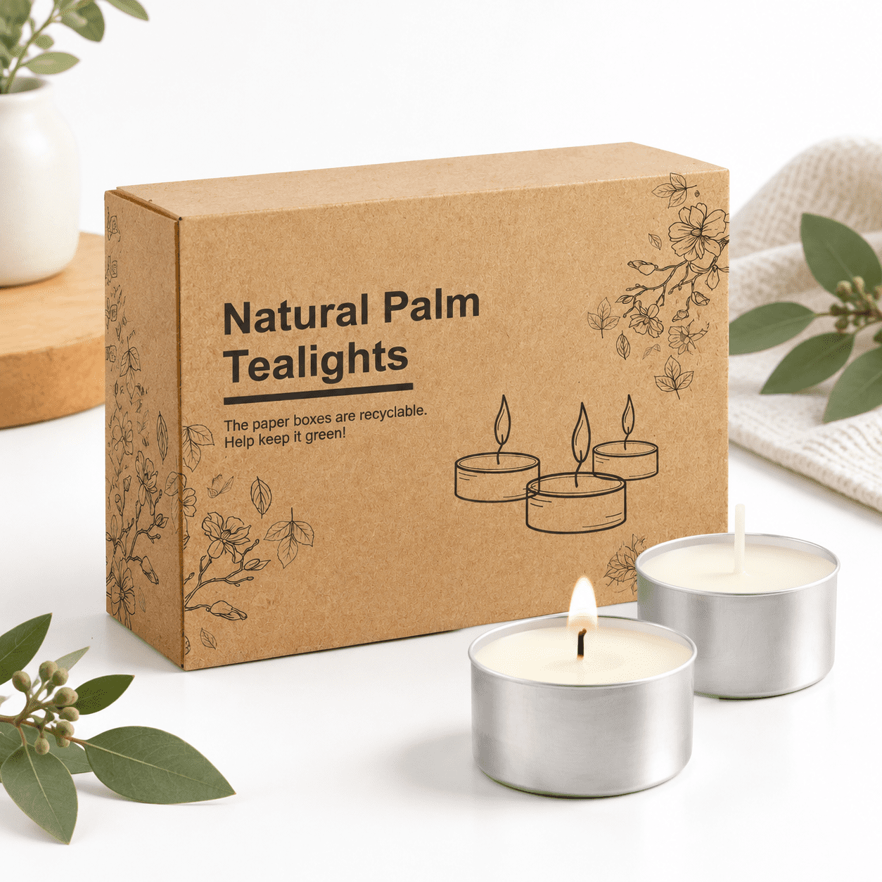 Packing Processed Tea 200-pack Unscented Palm Wax Tea Lights Candles 8 Hours - Walmart.com