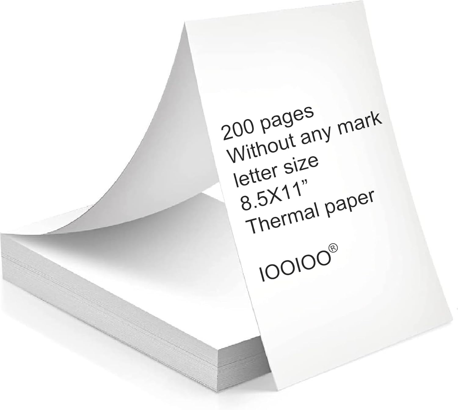 200 pages, BPA BPS free, thermal printer paper 8.5 x 11,letter,folded,continuous,without black mark for thermal printer