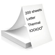 200 pages, thermal paper 8.5x11, letter, folded, continuous, perforated, not quick dry for pen, 3 proofing, BPA free. For IOOIOO Peripage and other thermal printer (lasting 10-15 years)