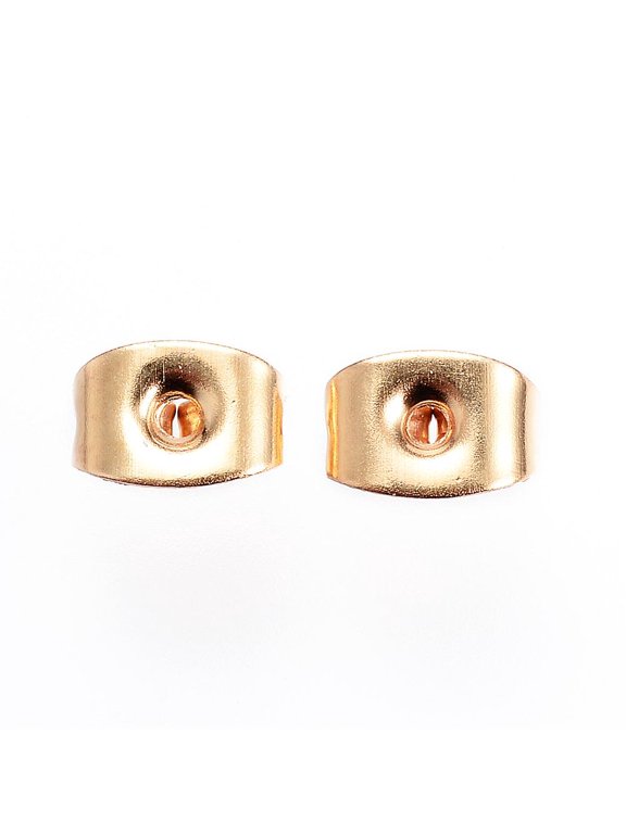 200 pc 304 Stainless Steel Ear Nuts Friction Earring Backs for Stud Earrings Golden 6x4x3.5mm Hole: 0.8mm