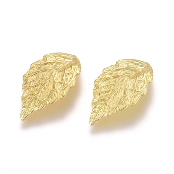 200 pc Brass Filigree Pendants Leaf Charms Raw(Unplated) 18x10x1mm Hole: 1.2mm
