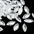 thumbnail image 1 of 200 pc Cubic Zirconia Pointed Back Cabochons Grade A Faceted Horse Eye Clear 10x5x3mm, 1 of 4