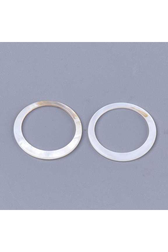 200 pc Freshwater Shell Linking Ring Ring Seashell color 25x1mm