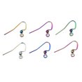 thumbnail image 1 of 200 pc Ion Plating(IP) 304 Stainless Steel French Earring Hooks Rainbow Color 17x21~23mm Hole: 2mm 22 Gauge Pin: 0.6mm bead: 3mm, 1 of 3
