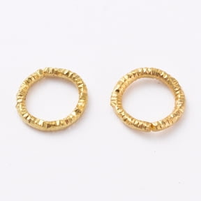 200 pc Iron Textured Jump Rings Soldered Jump Rings Closed Jump Rings for Jewelry Making Golden 18 Gauge 7.5~8.5x1mm Inner Diameter: 5.5mm