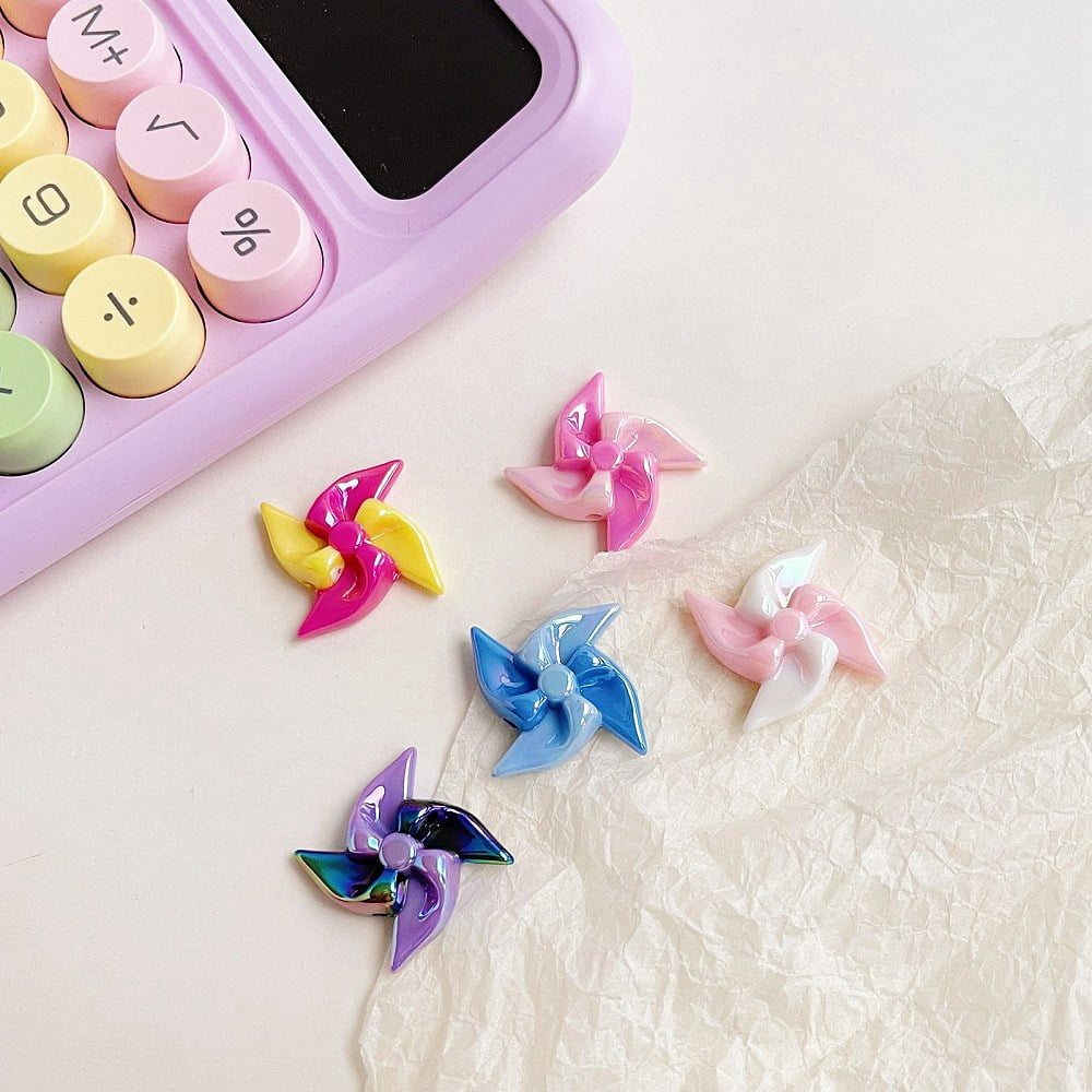 200 pc Opaque Acrylic Bead Windmill Mixed color 29.7x29.5x7.8mm Hole: 2.5mm