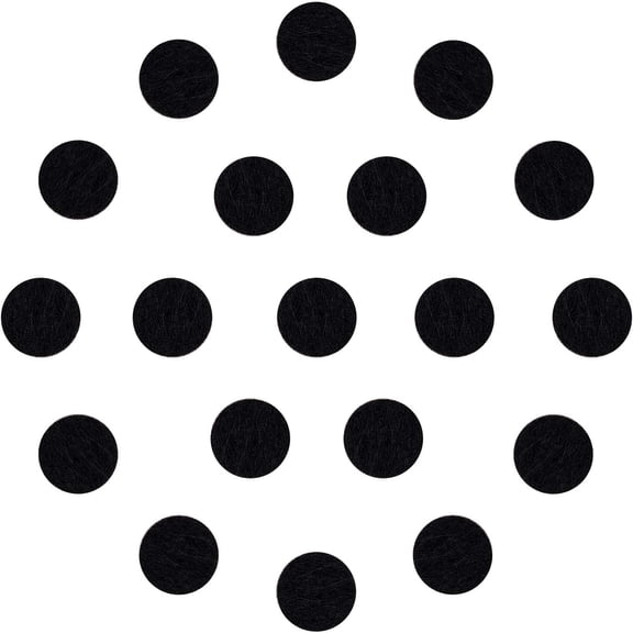 200 pc Self-adhesive Felt Fabric Circles for DIY Projects Flat Round Black 11.5x1mm