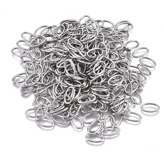 200 pc Tarnish Resistant Silver Jump Rings Open Jump Rings Oval Silver 18 Gauge 10x6x1mm Inner Diameter: 4x8mm