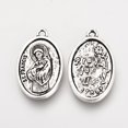 thumbnail image 1 of 200 pc Tibetan style Alloy Pendants ST. FRANCIS OF ASSISI MEDAL Oval Cadmium Free Lead Free Antique Silver 25x15.5x2.5mm Hole: 1.5mm, 1 of 6