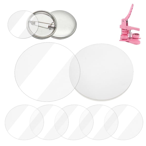 200 pc Transparent PVC Badge Protective Film for Craft Protection Flat Round Clear 85x0.1mm