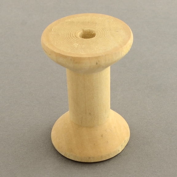 200 pc Wooden Empty Spools for Wire Thread Bobbins Lead Free Moccasin 29~30x20mm Hole: 6mm