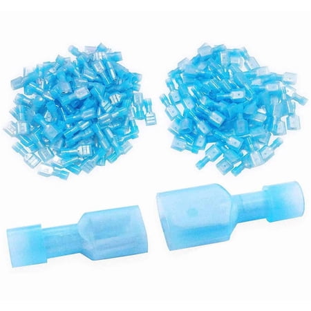 Absolute 200pcs Male & Female Blue Nylon Butt Connector 16-14 AWG Gauge Insulated