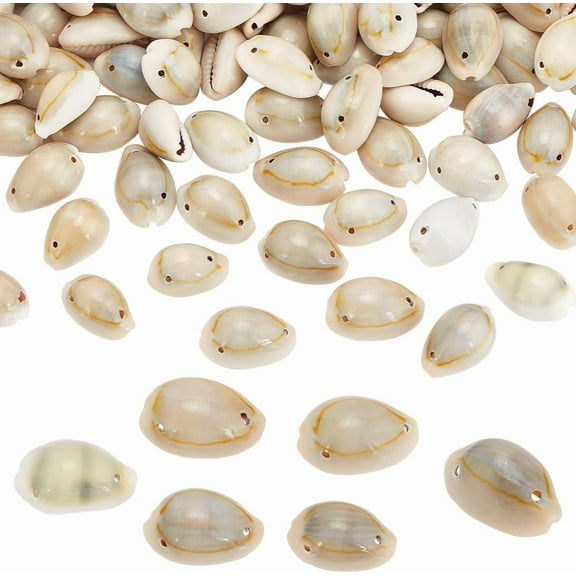 200 pcs 2 Hole Seashell Natural Cowrie Spiral Sea Shell Links 12~18mm Seashell Beads Beach Sea Shell Beads for Earring Bracelet Pendant Jewelry DIY Craft Making Wedding Party Decor for diy