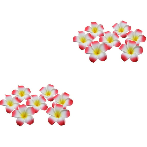 200 pcs 6CM Plumeria Hawaiian Frangipani Flower For Wedding Party Decoration (Red)