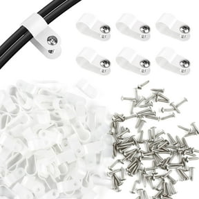 200 pcs Cable Clips for Cord Management with Screws and Electrical Wire Support