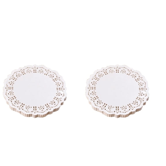 WRISTBIQUE Cake Doilies, White Lace, Oil-Absorbing, Fashionable Hollow Flowers Design, 200Pcs