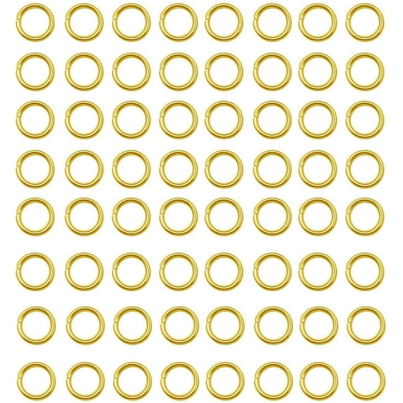 200 pcs Gold Plated Stainless Steel Split Rings Jump Rings Connector Rings for Jewelry Making Necklaces Bracelet Earrings Keychain DIY Craft (13299-Gold, 6mm) Gold 6mm