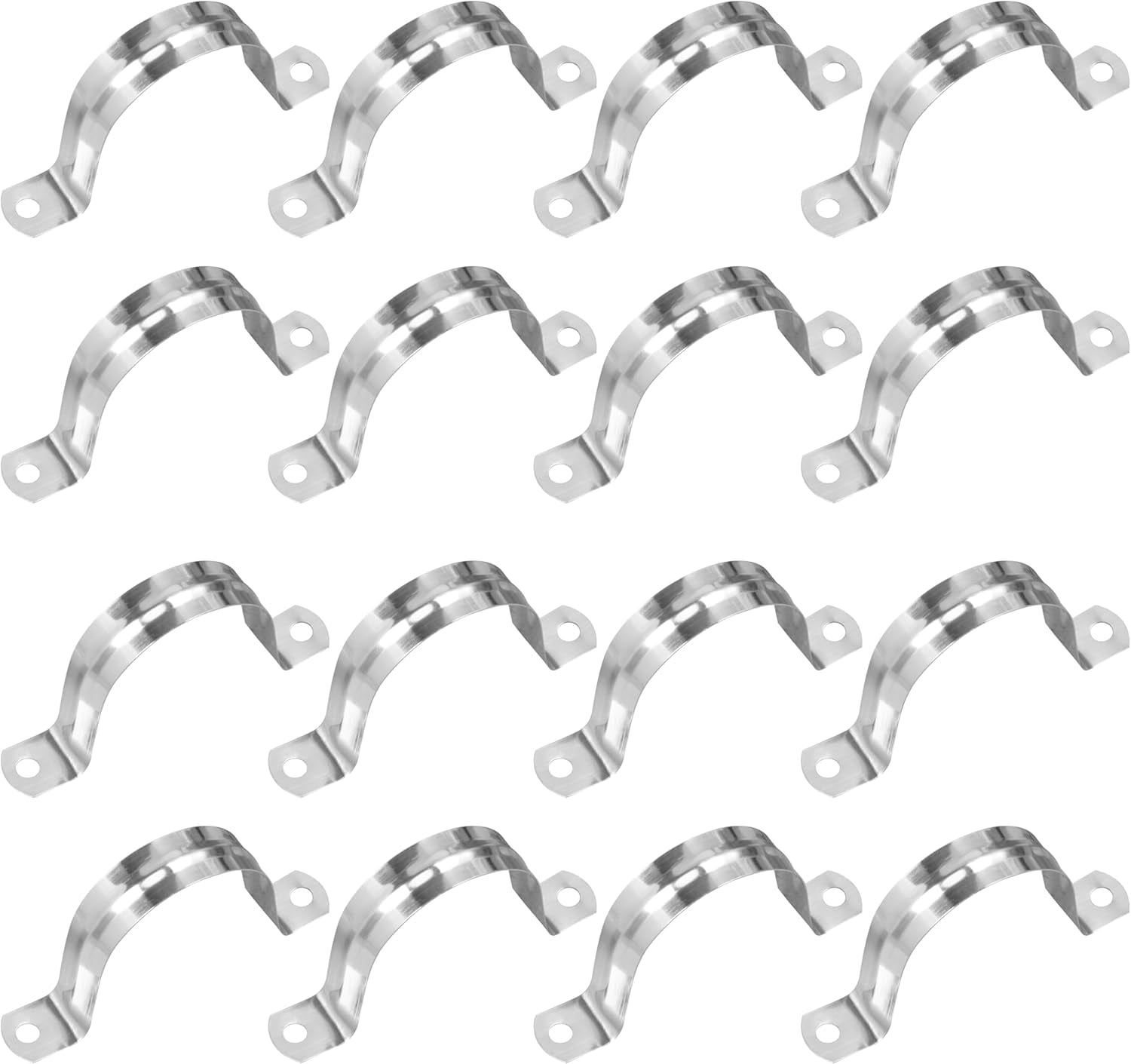 200 pieces of 2-inch stainless steel rigid pipe clamps, 50 conduit clamps, type bracket installation clamps with two holes, used for chemical industry type pipe clamps, commercial use