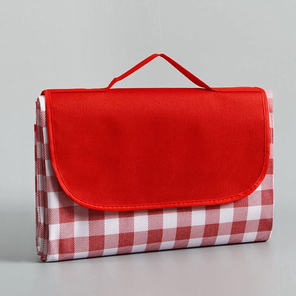 200 x 200 cm Picnic Mat Blanket, Waterproof Moisture-proof Large Foldable for Camping Travel Beach Garden Tablecloth (Foldable in Bag) - Red