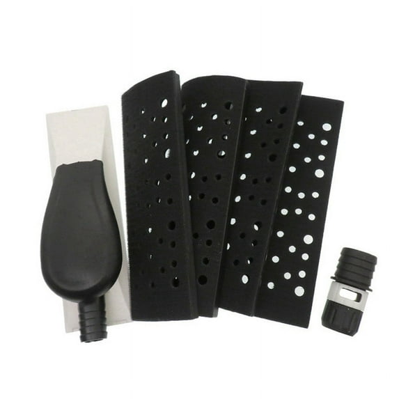 200 x 70mm Sanding Block Vacuum Hand Sander Sponge Pad Dust Free with 4 Pcs Replacement Pad for Wood Polishing Car