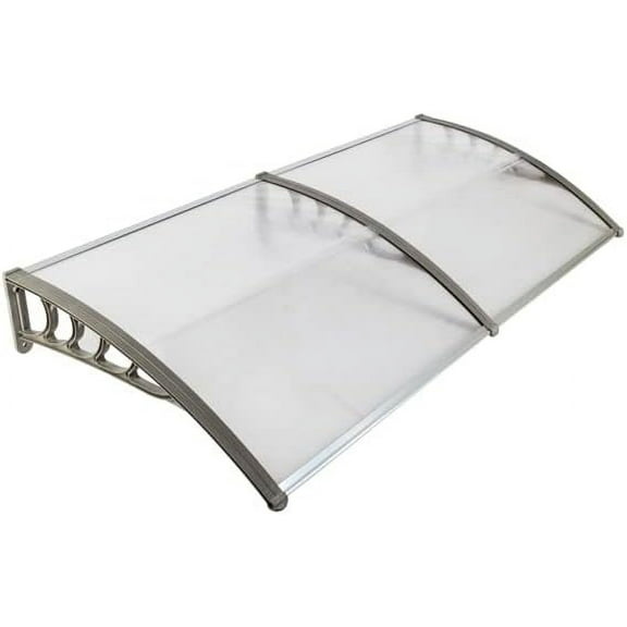 200 x 96 Household Application Door & Window Awnings Canopy Silver & Gray Bracket