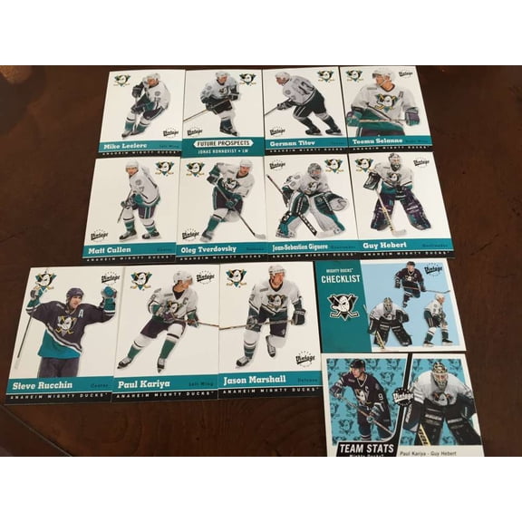 2000-01 Upper Deck UD VINTAGE Anaheim Ducks Team Set