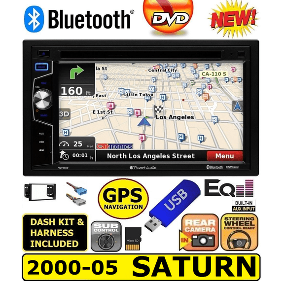 2000-05 SATURN PLANET AUDIO CD/DVD USB/SD GPS NAVIGATION SYSTEM W/ BLUETOOTH
