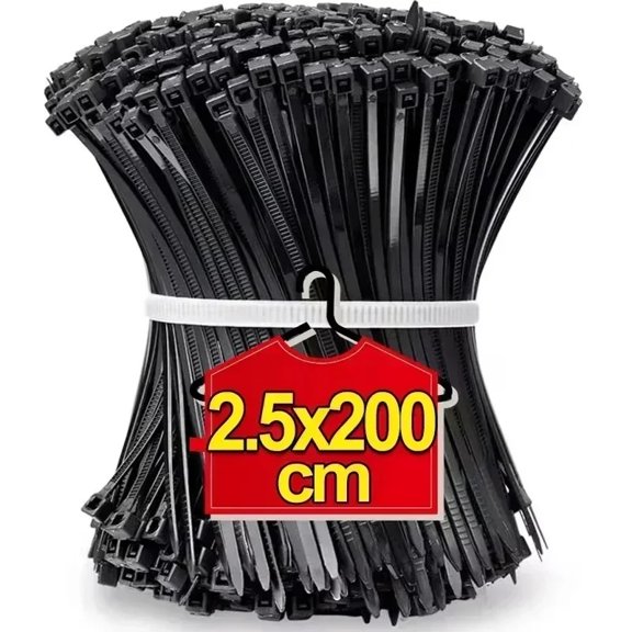 2000/100Pcs Self Locking Nylon Cable Ties Plastic Cord Tie Heavy Duty Cables Fastening Rings Loop Hardware Organizer Wire Straps