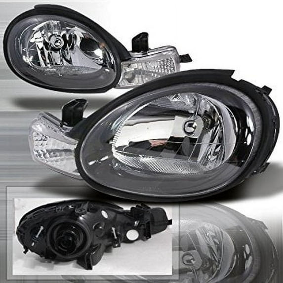 2000-2003 Dodge Neon Crystal Housing Headlights Black