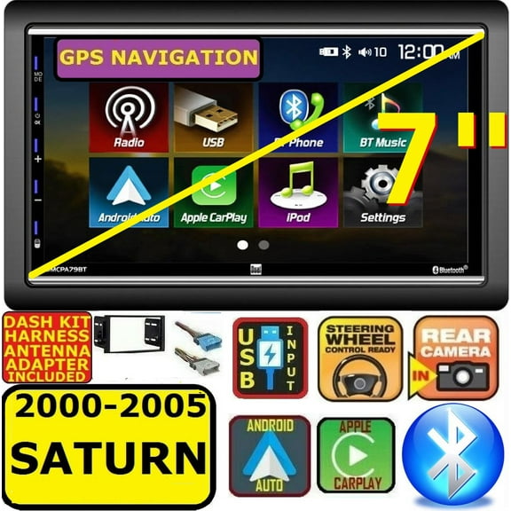 2000-2005 SATURN BLUETOOTH GPS NAVIGATION APPLE CARPLAY USB RADIO PACKAGE