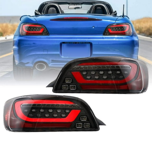 2000-2009 Honda S2000- AP1/AP2 Black/Clear or Black Chrome/Smoke Rear LED Light Bar Tail Light Set - Unique Style Racing