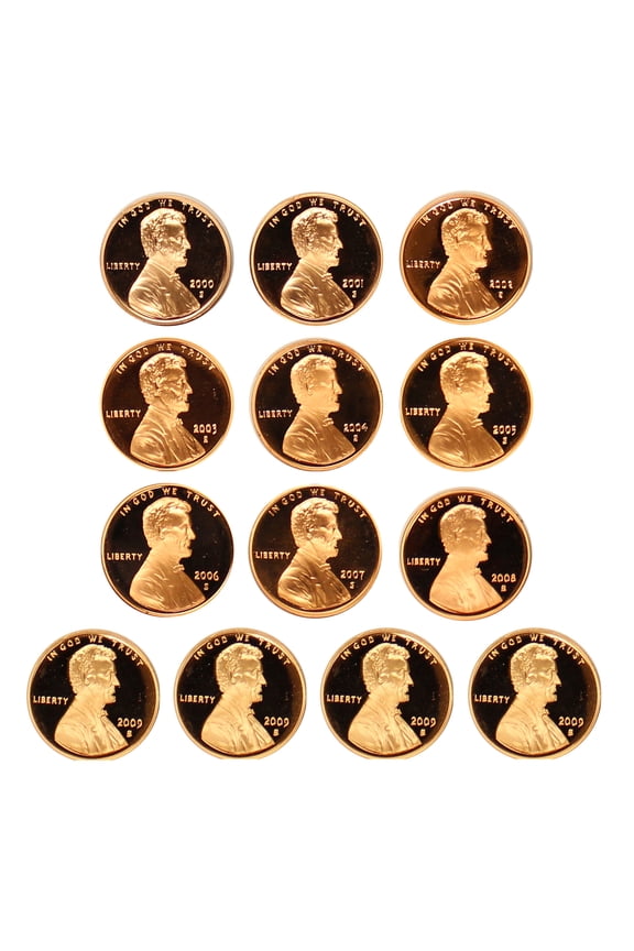 2000-2009 Proof Lincoln Memorial Cent Run - 13 Coin Set