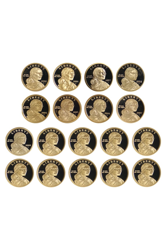 2000-2017 Native American Sacagawea Proof Dollar Run - 18 Coin Set